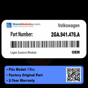 2GA.941.476.A Light Control Module | Volkswagen T-Roc | Genuine OEM Part