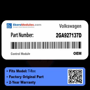 2GA927137D Control Module | Volkswagen T-Roc | Genuine OEM Part
