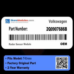 2Q0907686B Radar Sensor Module | Volkswagen T-Cross | Genuine OEM Part