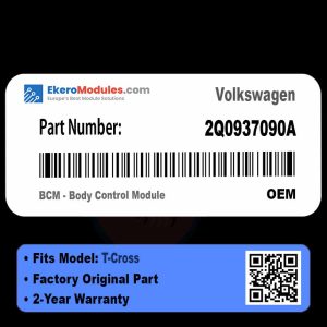 2Q0937090A BCM - Body Control Module | Volkswagen T-Cross | Genuine OEM Part