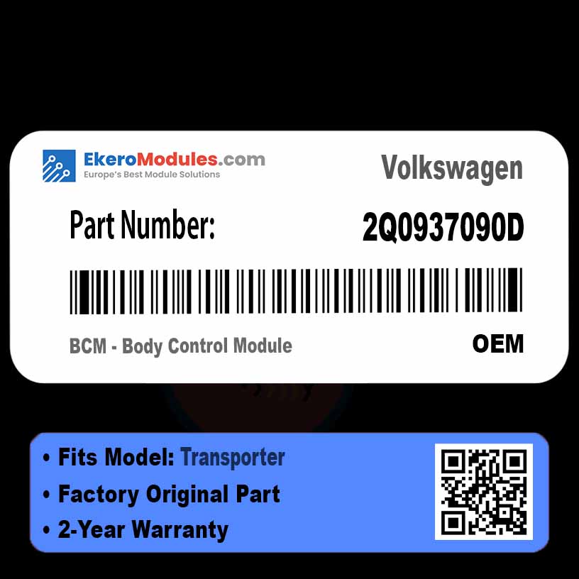 2Q0937090D BCM - Body Control Module | Volkswagen Transporter | Genuine OEM Part