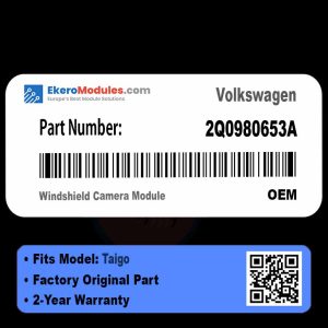 2Q0980653A Windshield Camera Module | Volkswagen Taigo | Genuine OEM Part