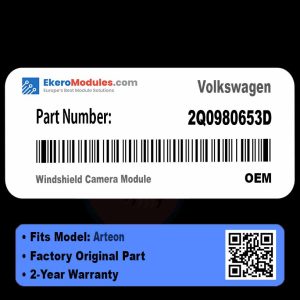 2Q0980653D Windshield Camera Module | Volkswagen Arteon | Genuine OEM Part