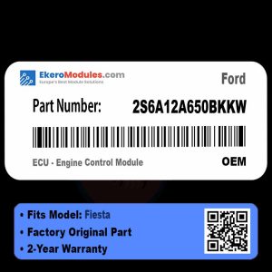 2S6A12A650BKKW ECU - Engine Control Module | Ford Fiesta | Genuine OEM Part