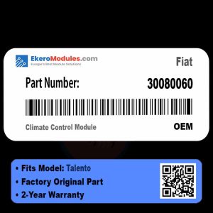 30080060 Climate Control Module | Fiat Talento | Genuine OEM Part