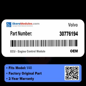 30776194 ECU - Engine Control Module | Volvo V40 | Genuine OEM Part