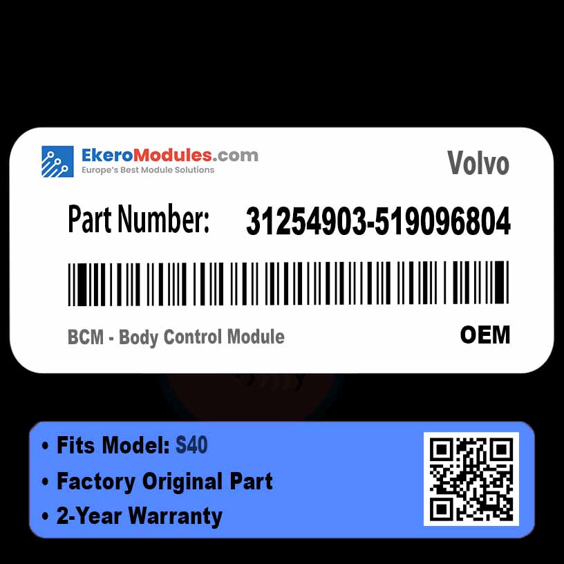 31254903-519096804 BCM - Body Control Module | Volvo S40 | Genuine OEM Part