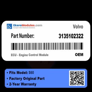 3135102322 ECU - Engine Control Module | Volvo S60 | Genuine OEM Part