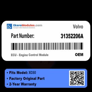 31352206A ECU - Engine Control Module | Volvo XC60 | Genuine OEM Part