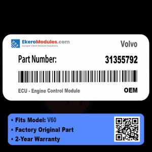 31355792 ECU - Engine Control Module | Volvo V60 | Genuine OEM Part