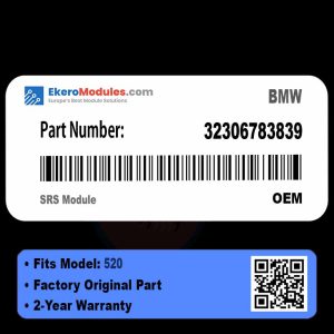 32306783839 SRS Module | BMW 520 | Genuine OEM Part