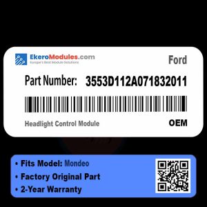 3553D112A071832011 Headlight Control Module | Ford Mondeo | Genuine OEM Part