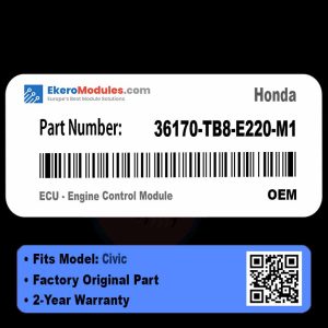36170-TB8-E220-M1 ECU - Engine Control Module | Honda Civic | Genuine OEM Part