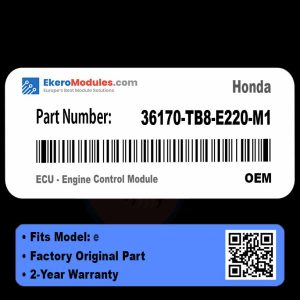 36170-TB8-E220-M1 ECU - Engine Control Module | Honda e | Genuine OEM Part