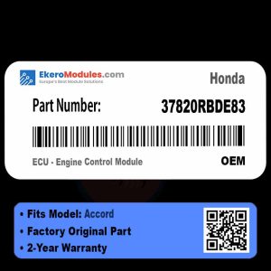 37820RBDE83 ECU - Engine Control Module | Honda Accord | Genuine OEM Part