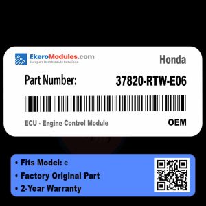 37820-RTW-E06 ECU - Engine Control Module | Honda e | Genuine OEM Part