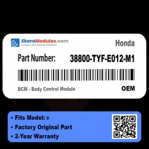 38800-TYF-E012-M1 BCM - Body Control Module | Honda e | Genuine OEM Part