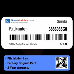 3886086G0 BCM - Body Control Module | Suzuki Ignis | Genuine OEM Part