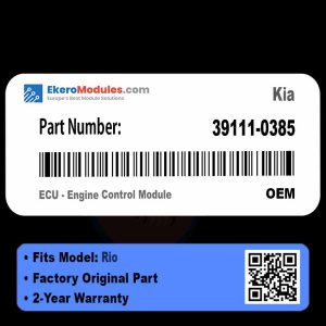 39111-0385 ECU - Engine Control Module | Kia Rio | Genuine OEM Part