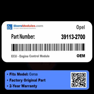 39113-2700 ECU - Engine Control Module | Opel Corsa | Genuine OEM Part