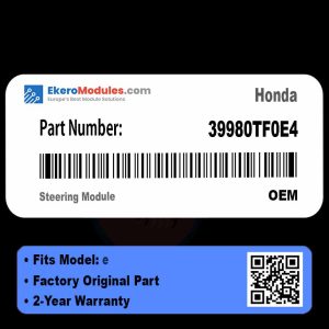 39980TF0E4 Steering Module | Honda e | Genuine OEM Part
