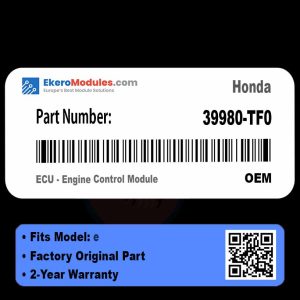 39980-TF0 ECU - Engine Control Module | Honda e | Genuine OEM Part