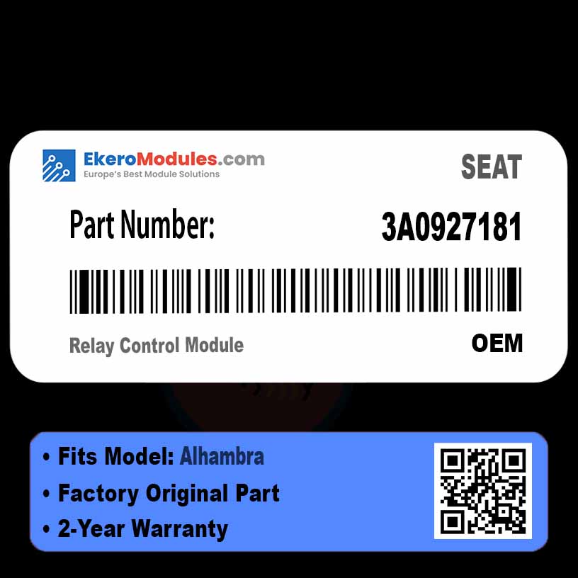 3A0927181 Relay Control Module | SEAT Alhambra | Genuine OEM Part