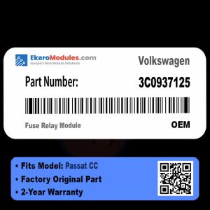 3C0937125 Fuse Relay Module | Volkswagen Passat CC | Genuine OEM Part