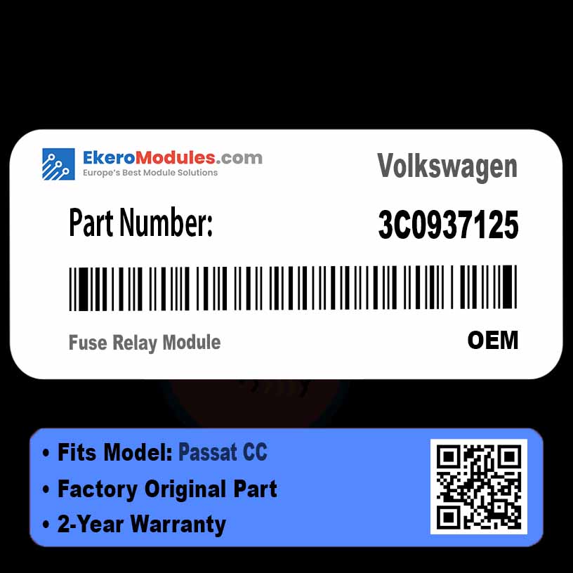 3C0937125 Fuse Relay Module | Volkswagen Passat CC | Genuine OEM Part