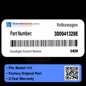 3D0941329E Headlight Control Module | Volkswagen Golf | Genuine OEM Part