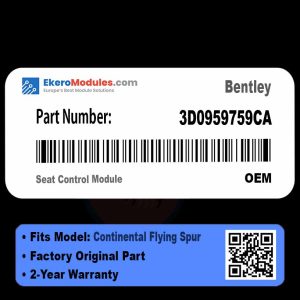3D0959759CA Seat Control Module | Bentley Continental Flying Spur | Genuine OEM Part