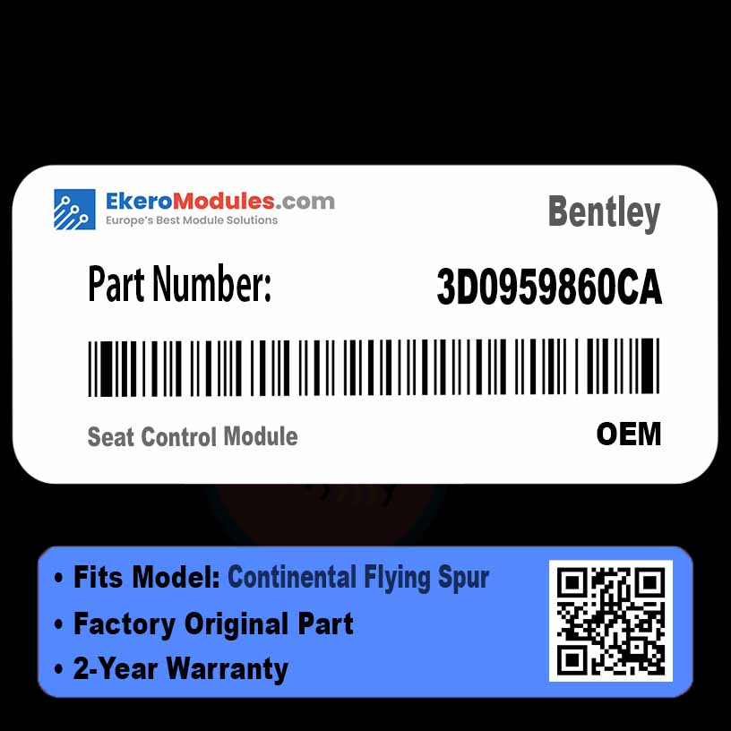 3D0959860CA Seat Control Module | Bentley Continental Flying Spur | Genuine OEM Part