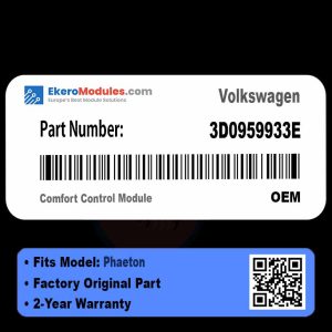 3D0959933E Comfort Control Module | Volkswagen Phaeton | Genuine OEM Part