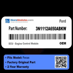 3N1112A650ABKW ECU - Engine Control Module | Ford Focus | Genuine OEM Part
