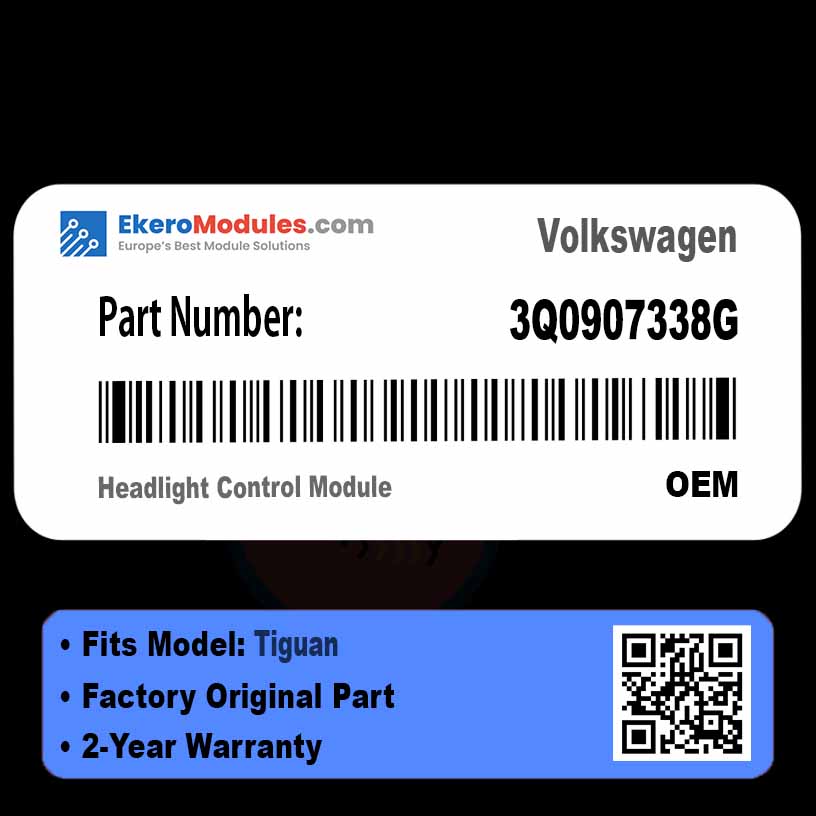 3Q0907338G Headlight Control Module | Volkswagen Tiguan | Genuine OEM Part
