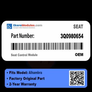 3Q0980654 Seat Control Module | SEAT Alhambra | Genuine OEM Part