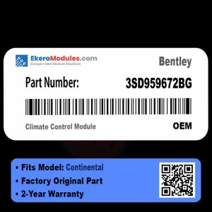 3SD959672BG Climate Control Module | Bentley Continental | Genuine OEM Part