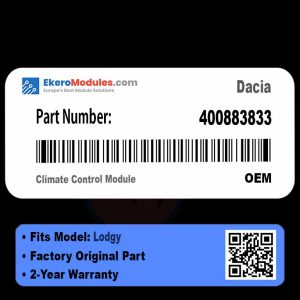 400883833 Climate Control Module | Dacia Lodgy | Genuine OEM Part