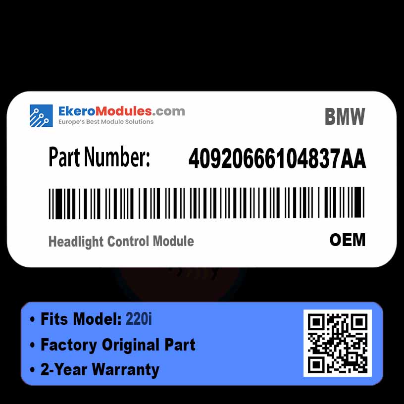 40920666104837AA Headlight Control Module | BMW 220i | Genuine OEM Part