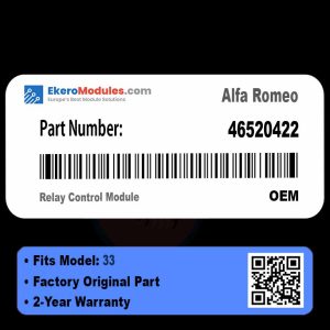 46520422 Relay Control Module | Alfa Romeo 33 | Genuine OEM Part