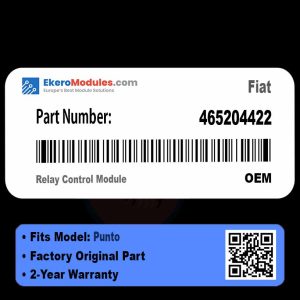 465204422 Relay Control Module | Fiat Punto | Genuine OEM Part