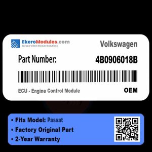 4B0906018B ECU - Engine Control Module | Volkswagen Passat | Genuine OEM Part