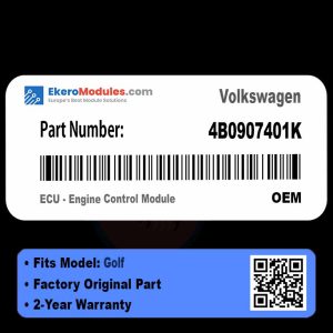 4B0907401K ECU - Engine Control Module | Volkswagen Golf | Genuine OEM Part