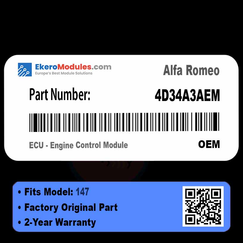 4D34A3AEM ECU - Engine Control Module | Alfa Romeo 147 | Genuine OEM Part
