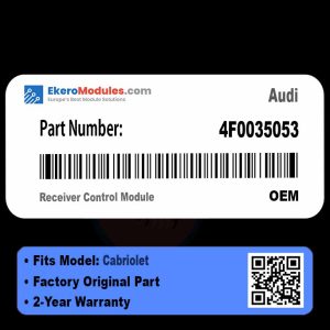 4F0035053 Receiver Control Module | Audi Cabriolet | Genuine OEM Part