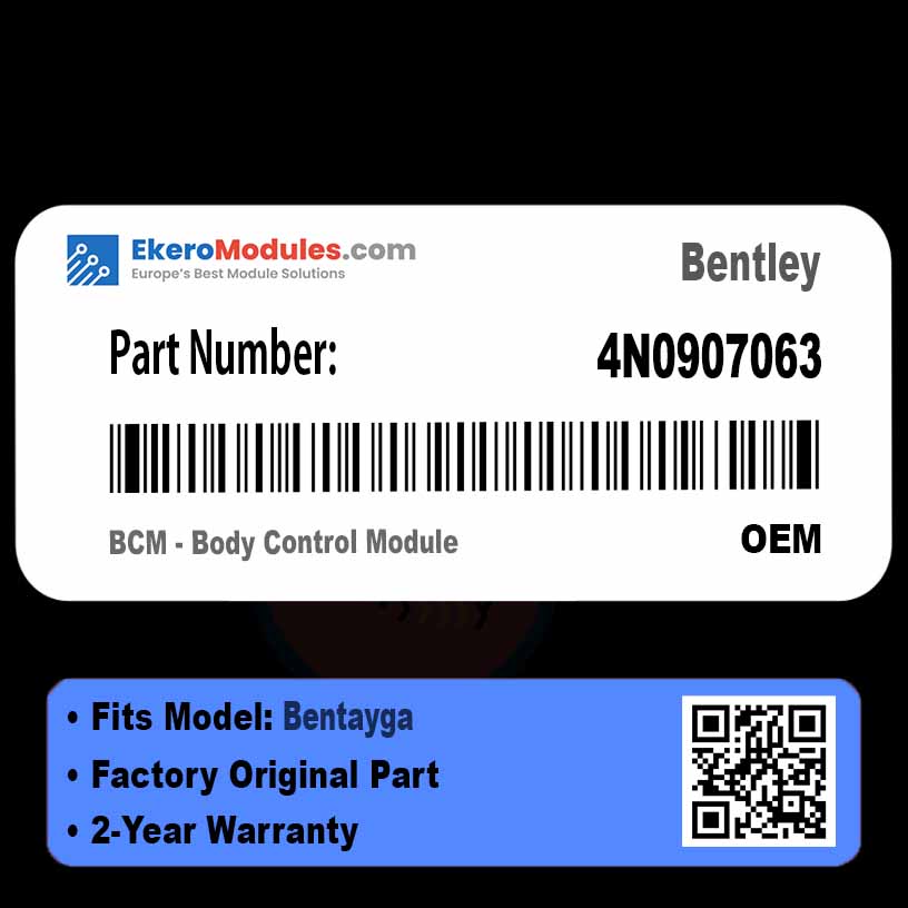 4N0907063 BCM - Body Control Module | Bentley Bentayga | Genuine OEM Part