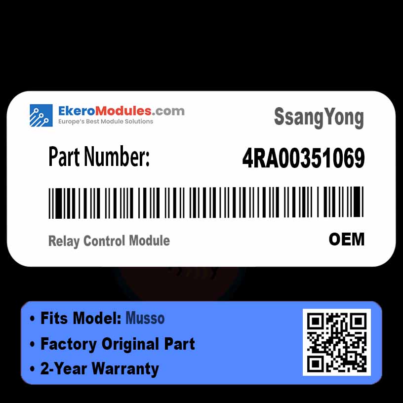 4RA003510-69 Relay Control Module | SsangYong Musso | Genuine OEM Part