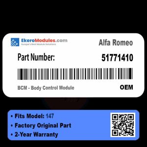 51771410 BCM - Body Control Module | Alfa Romeo 147 | Genuine OEM Part