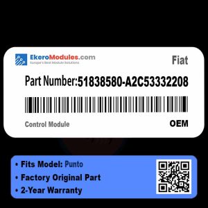 51838580-A2C53332208 Control Module | Fiat Punto | Genuine OEM Part