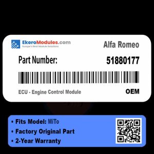 51880177 ECU - Engine Control Module | Alfa Romeo MiTo | Genuine OEM Part